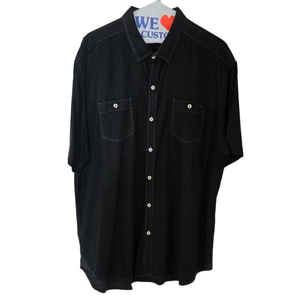 Tommy Bahama Black Button Down Shirt Men's Large - Picture 1 of 5